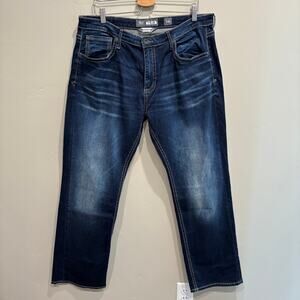 BKE Men’s Tyler Straight Leg Jeans Dark Blue - Size: 38 Regular
